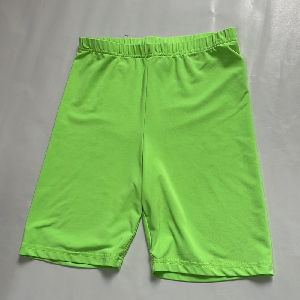 Shein XS biker shorts highlighter green